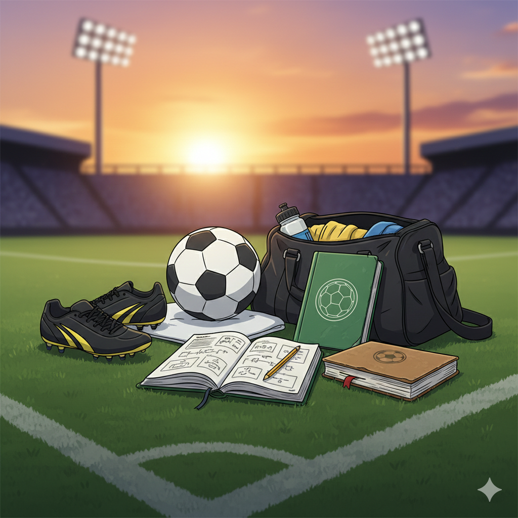 Soccer field with Zone 14 players journals