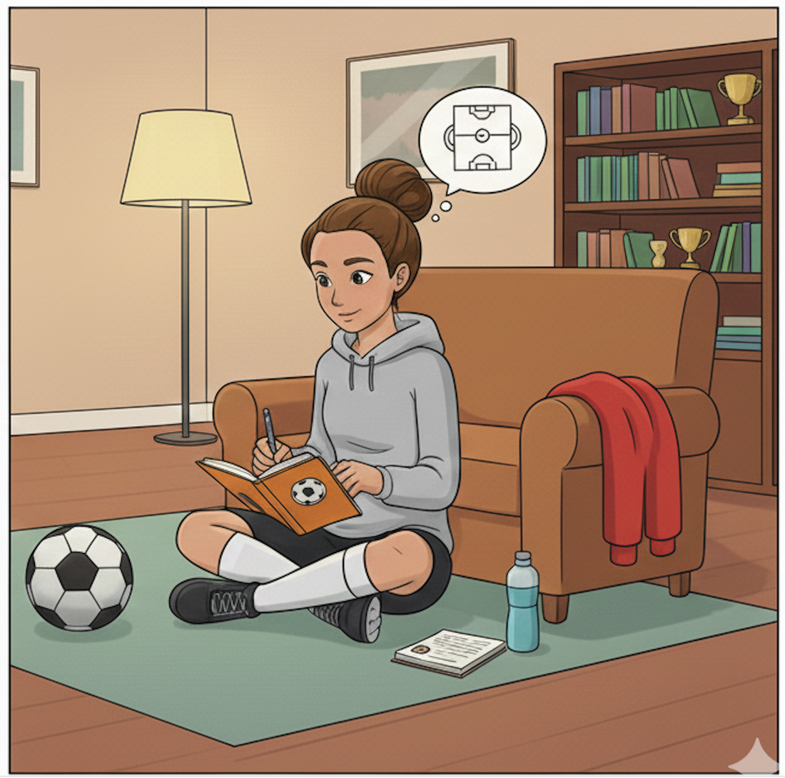 soccer player using zone 14 player journal